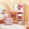 Princess Kids Vanity Desk Set with Chair and 3-Color LED Mirror